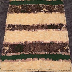 Handmade flannel rag quilt blanket throw, camo